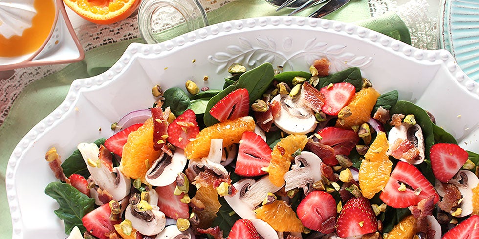 Honeybell Citrus, Strawberry and Spinach Salad